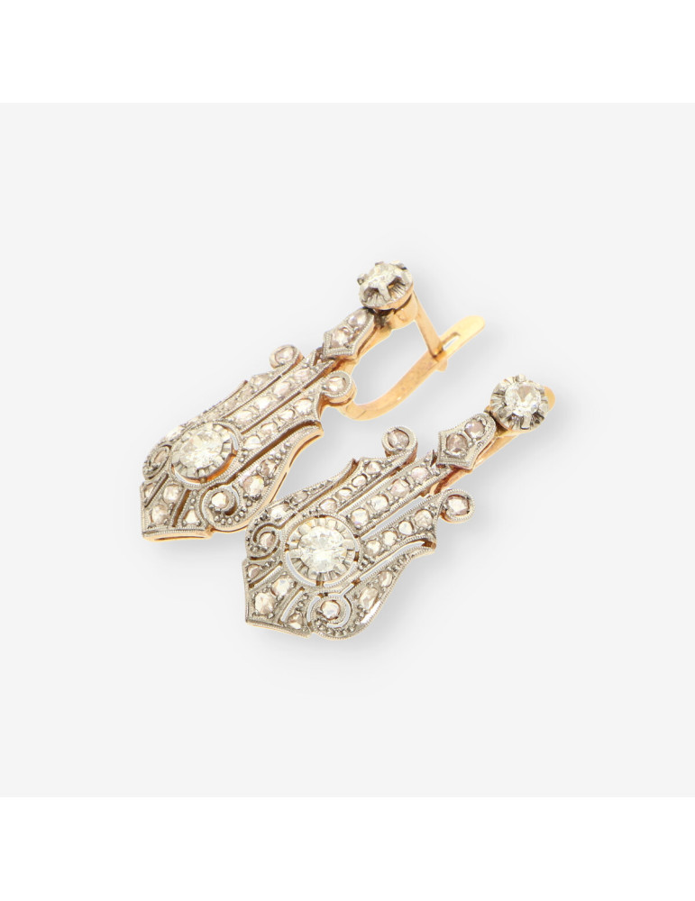 Pendientes Vintage oro y brillantes
