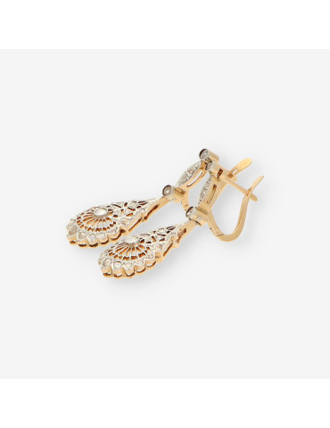 Pendientes Vintage largos oro bl/ama bri