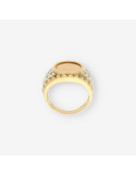Anillo oro bl. y amarillo con moneda