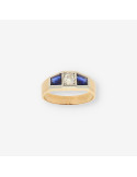 Anillo oro zafiro y brillantes