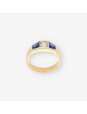 Anillo oro zafiro y brillantes