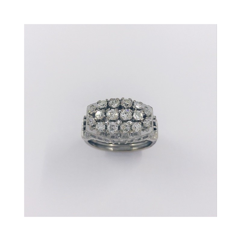 Anillo en oro blanco 18kt con brillantes.