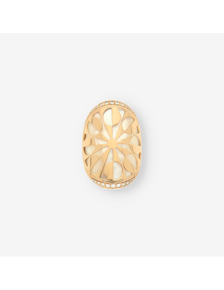 Anillo BULGARI oro rosa y bri INTARSIO