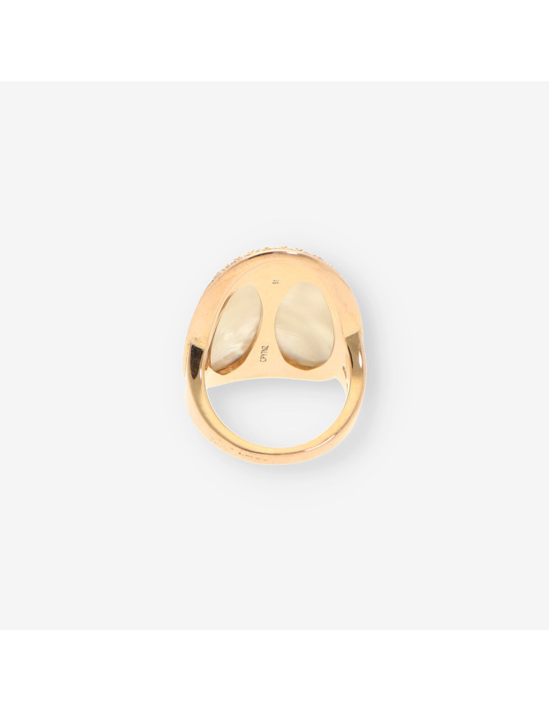 Anillo BULGARI oro rosa y bri INTARSIO