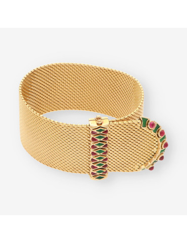Pulsera Vintage tipo cinturÃ³n oro 