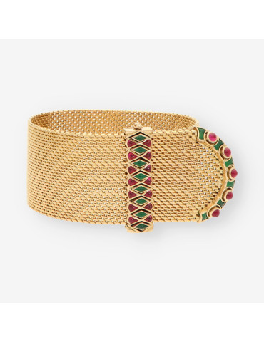 Pulsera Vintage tipo cinturÃ³n oro 