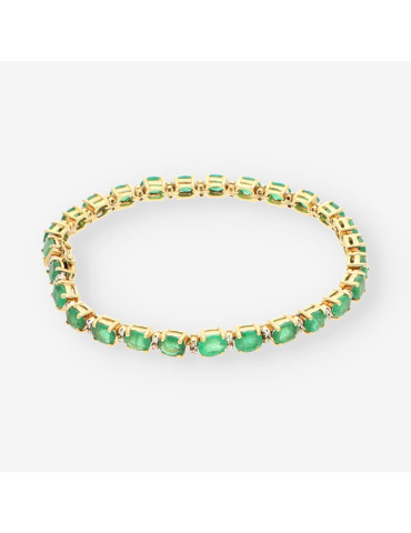 Pulsera Esmeralda oro y brillantes