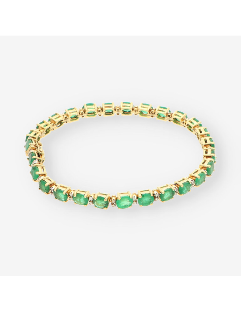 Pulsera Esmeralda oro y brillantes