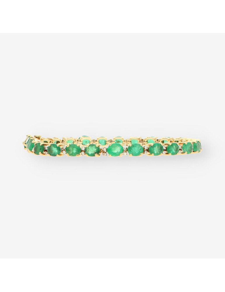 Pulsera Esmeralda oro y brillantes
