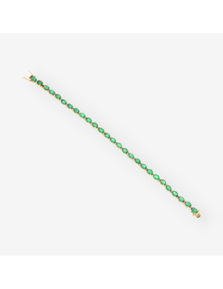 Pulsera Esmeralda oro y brillantes