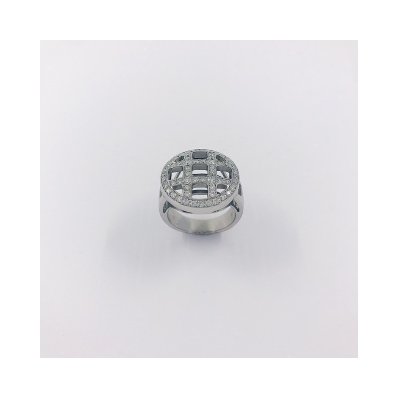 Anillo en oro blanco 18kt con brillantes.