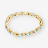 Pulsera p. azul oro y brillantes