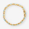 Pulsera p. azul oro y brillantes