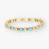 Pulsera p. azul oro y brillantes