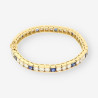 Pulsera riviere de oro 18 kt con zafiro y brillantes