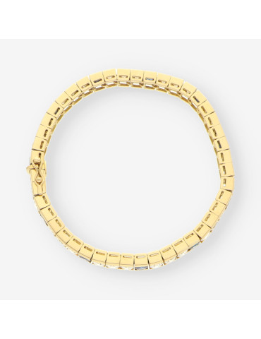 Pulsera riviere oro zafiro y brillantes