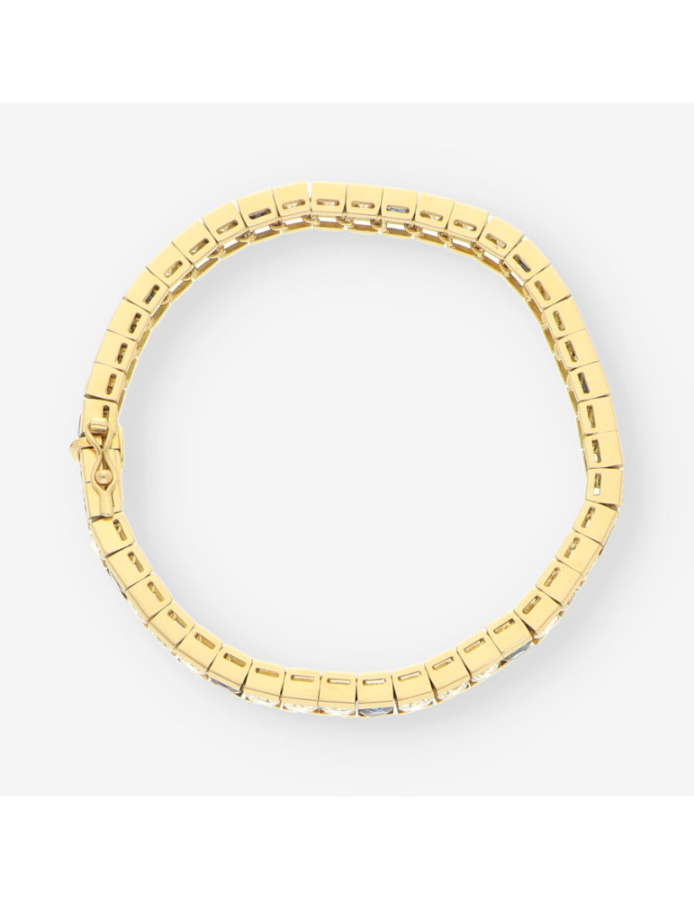 Pulsera riviere oro zafiro y brillantes