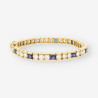 Pulsera riviere oro zafiro y brillantes