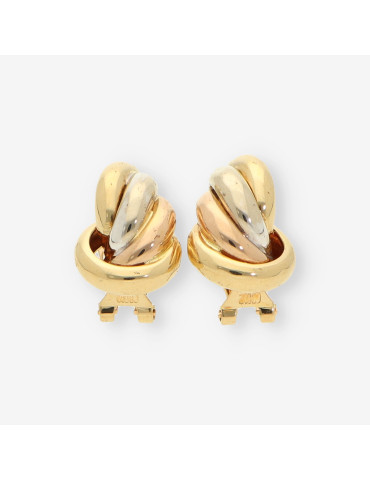 Pendientes oro blanco, amarillo y rosa