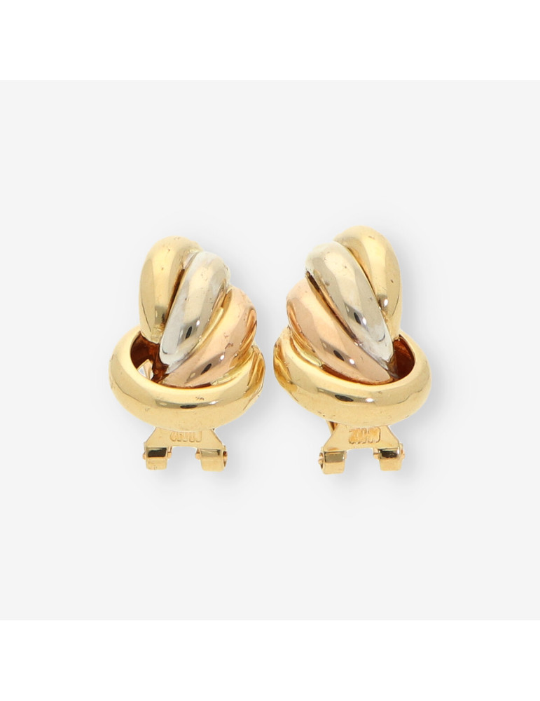 Pendientes oro blanco, amarillo y rosa