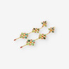 Pendientes largos p. colores oro y bri