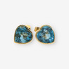 Pendientes corazÃ³n oro y p.azul