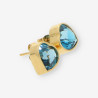 Pendientes corazÃ³n oro y p.azul