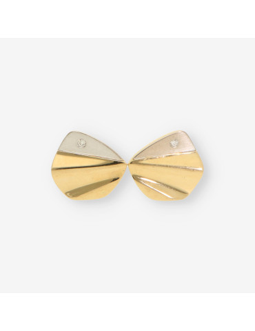 Pendientes oro bl./ ama y brillantes