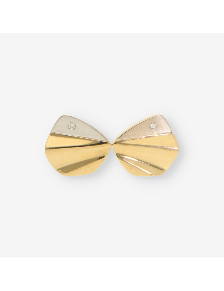 Pendientes oro bl./ ama y brillantes