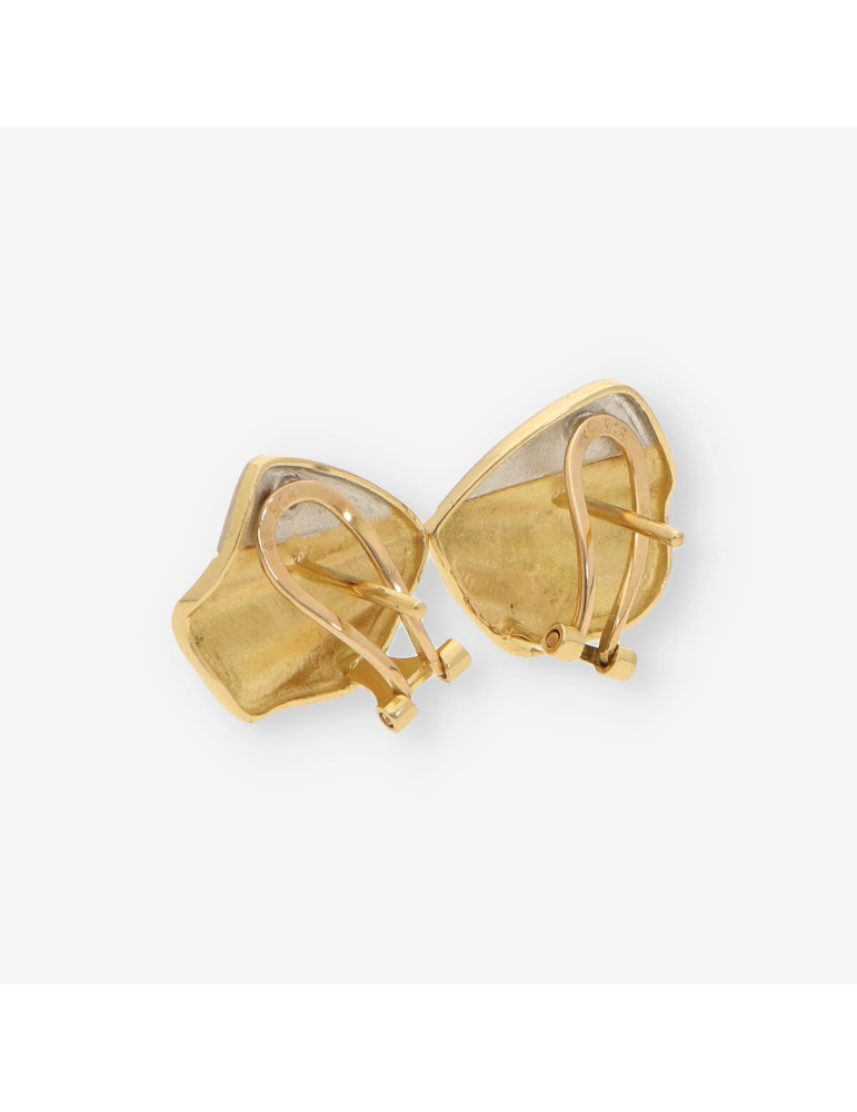 Pendientes oro bl./ ama y brillantes