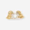 Pendientes oro bl./ama. y brillantes