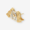 Pendientes oro bl./ama. y brillantes