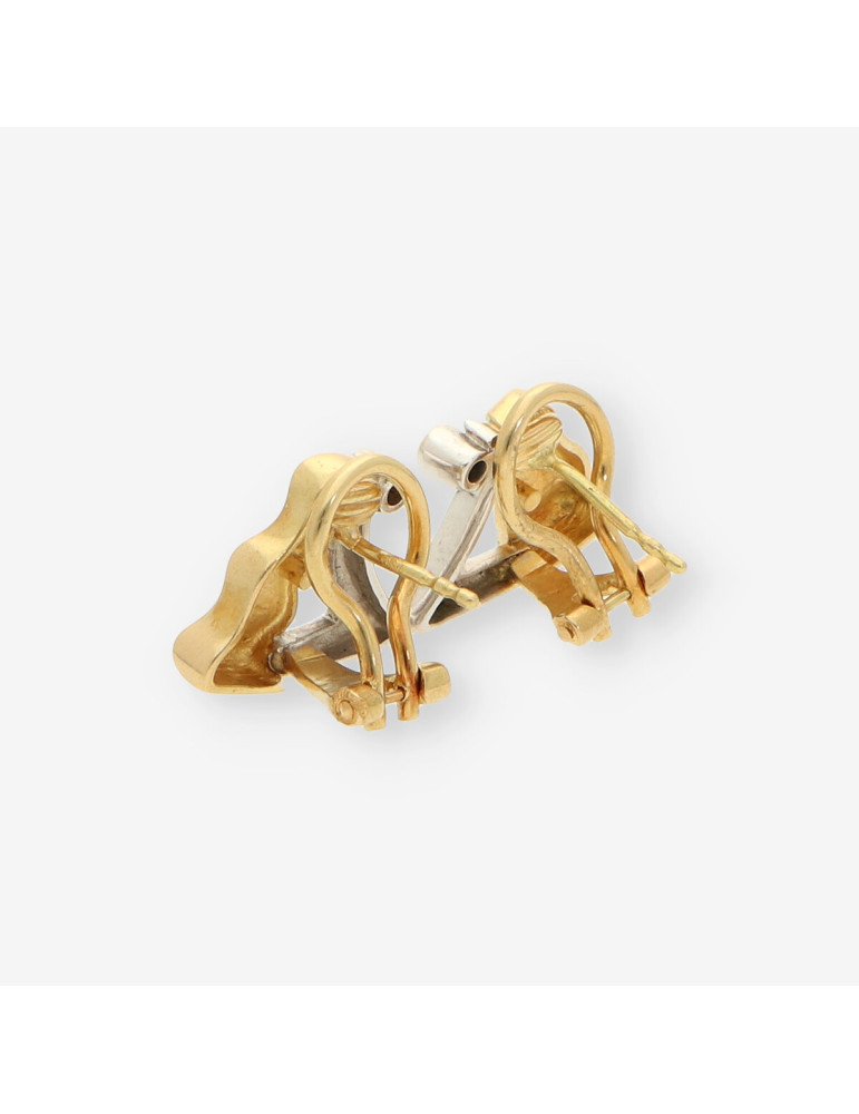 Pendientes oro bl./ama. y brillantes