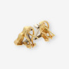 Pendientes oro bl./ama. y brillantes