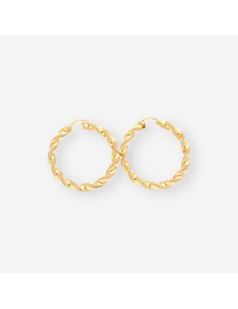 Pendientes aro rizado oro