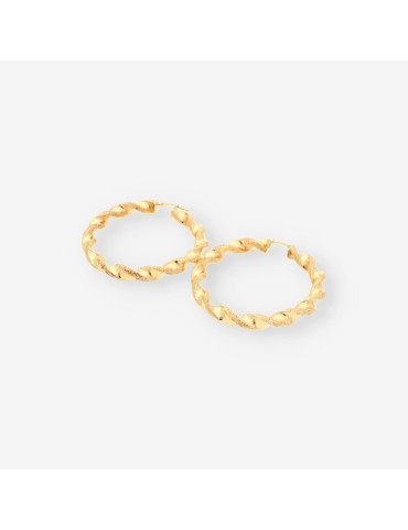 Pendientes aro rizado oro