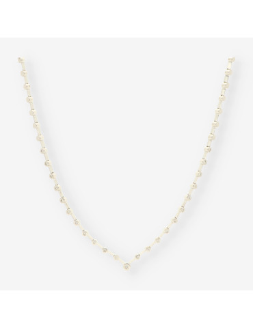 Gargantilla oro blanco y brillantes