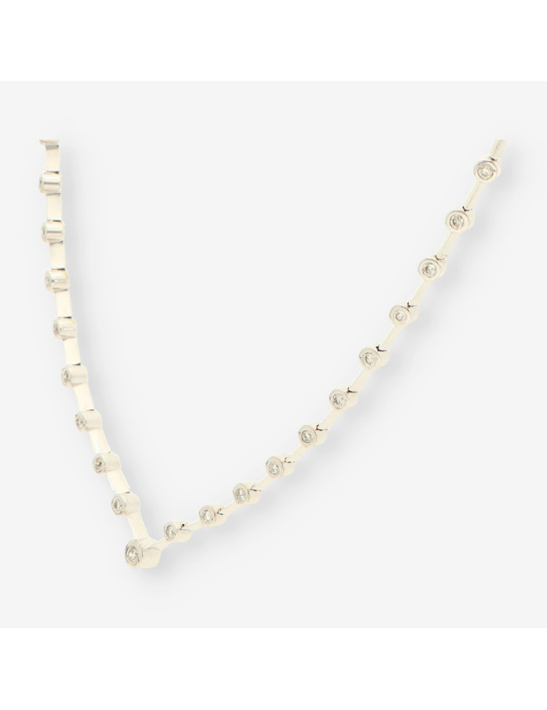 Gargantilla oro blanco y brillantes
