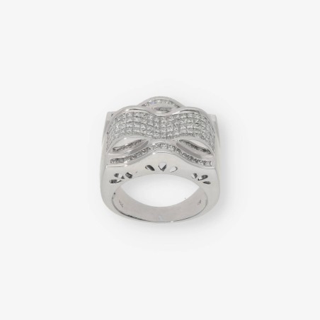 Anillo en oro blanco 18kt con diamantes