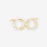 Pendientes aro oro bl. y amarillo