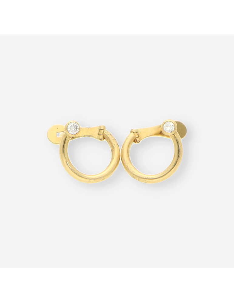 Pendientes aro oro brillantes PUIGDORIA