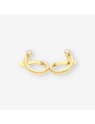 Pendientes aro oro brillantes PUIGDORIA