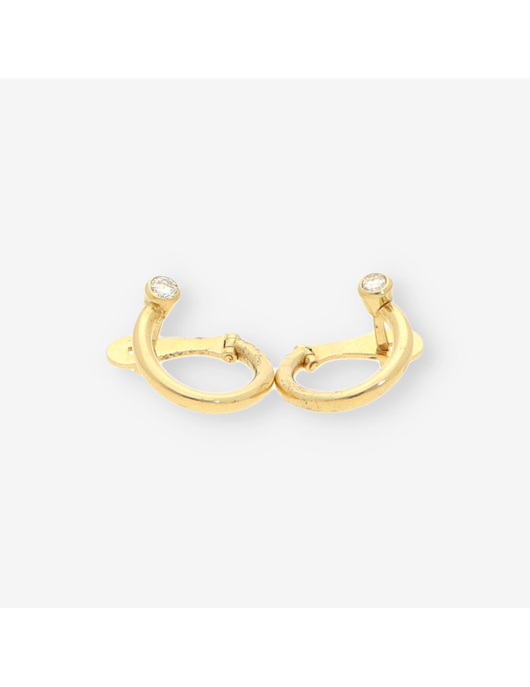 Pendientes aro oro brillantes PUIGDORIA