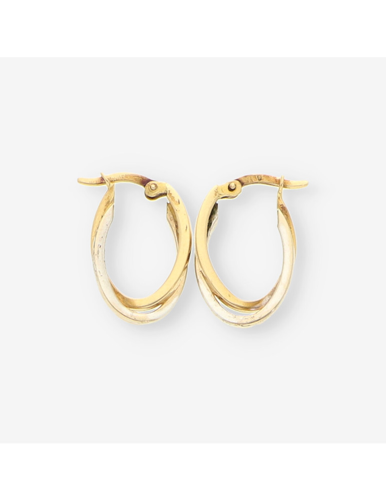 Pendientes oro bl y oro amarillo