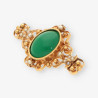 Broche oro perla y piedra verde