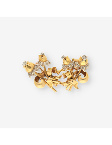 Pendientes-Aguja antiguos oro y diamante