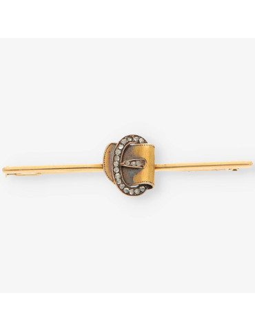 Pasador corbata oro y diamantes