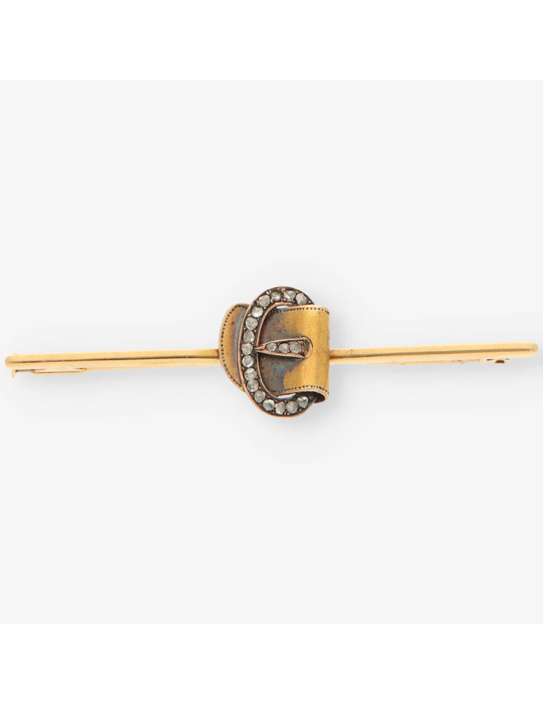 Pasador corbata oro y diamantes