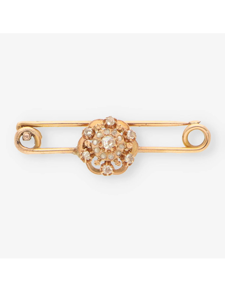 Aguja Vintage oro y diamantes