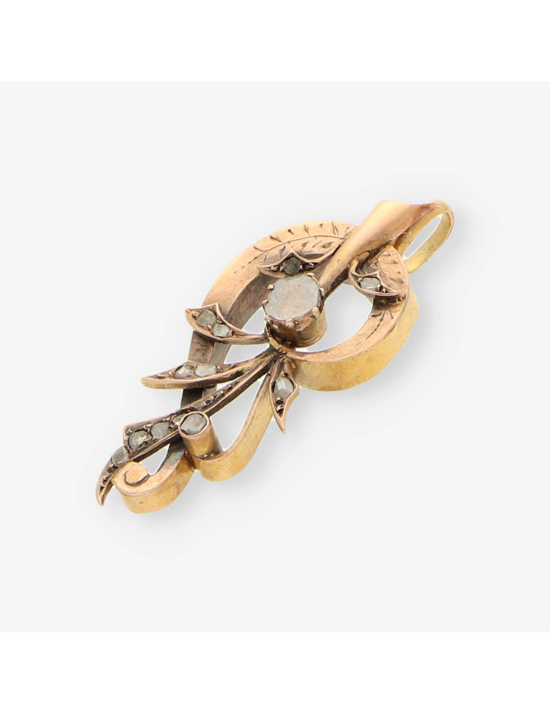 Colgante vintage oro y diamantes